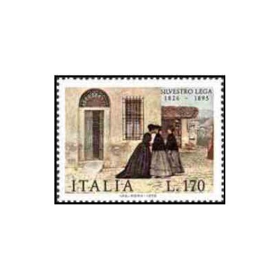 1 عدد تمبر 150مین سالگرد تولد لگا - تابلو نقاشی - ایتالیا 1976