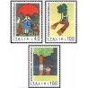 3 عدد تمبر روز تمبر - نقاشی کودک - ایتالیا 1976