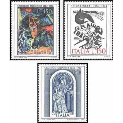 3 عدد تمبر هنر ایتالیایی - تابلو نقاشی - ایتالیا 1976