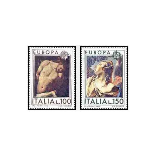 2 عدد تمبرمشترک اروپا - Europa Cept - تابلو نقاشی - ایتالیا 1975