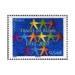 1 عدد تمبر پنجاهمین سالگرد معاهده رم - فرانسه 2007