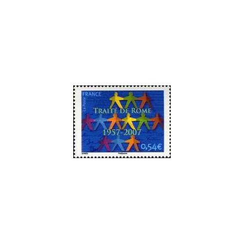1 عدد تمبر پنجاهمین سالگرد معاهده رم - فرانسه 2007 1 عدد تمبر پنجاهمین سالگرد معاهده رم - فرانسه 2007