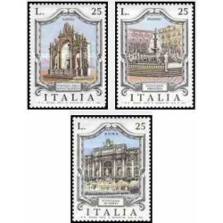 3 عدد تمبر آب نماهای معروف - ایتالیا 1973