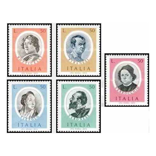 5 عدد تمبر هنرمندان معروف - ایتالیا 1973 