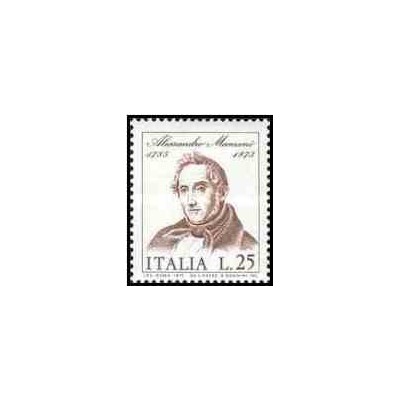 1 عدد تمبر صدمین سالگرد مرگ مانزونی - شاعر - ایتالیا 1973