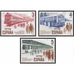 3 عدد تمبر حمل ونقل عمومی - اسپانیا 1980     