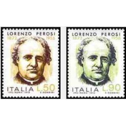 2 عدد تمبر صدمین سالگرد تولد لورنزو پروسی - آهنگساز - ایتالیا 1972