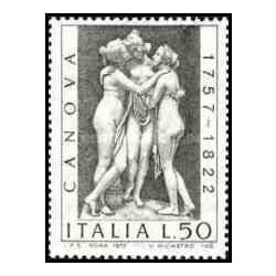 1 عدد تمبر 150مین سالگرد مرگ کانوا - ایتالیا 1972      