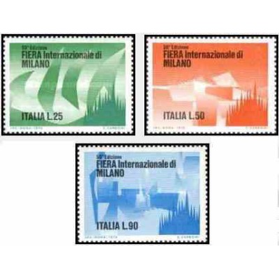 3 عدد تمبر 50مین سالگرد نمایشگاه نمونه میلان - ایتالیا 1972