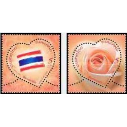 2 عدد تمبر معطر ولنتاین - رز - سنبل عشق - تایلند 2013