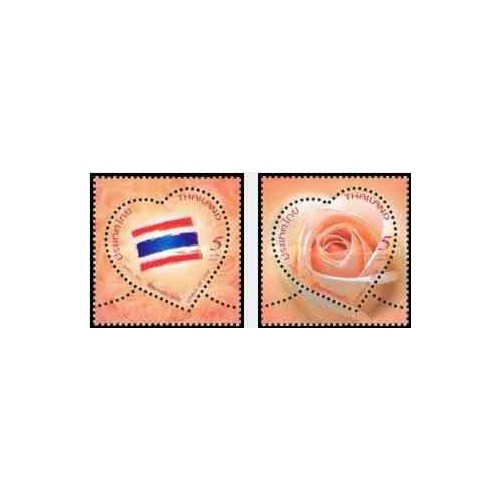 2 عدد تمبر معطر ولنتاین - رز - سنبل عشق - تایلند 2013
