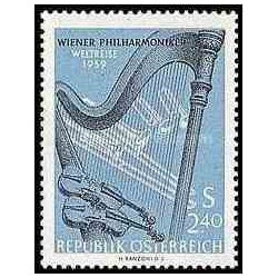 1 عدد تمبر تور جهانی کنسرت ارکستر فیلار مونیک وین - اتریش 1959  