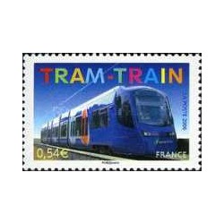 1 عدد  تمبر تراموا-قطار - فرانسه 2006