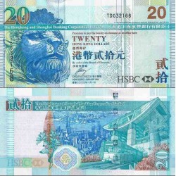 اسکناس 20 دلار - بانک شرکتی هنگ کنگ و شانگهای - هنگ کنگ 2009 سفارشی