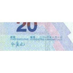اسکناس 20 دلار - بانک چین - هنگ کنگ 2010