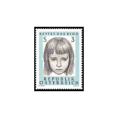 1 عدد تمبر دهمین سالگرد انجمن "حمایت از کودکان " اتریش - اتریش 1966