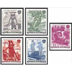 5 عدد تمبر 15مین سالگرد صنایع ملی شده - اتریش 1961
