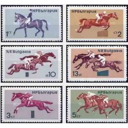 6 عدد تمبر ورزش سوارکاری - بلغارستان 1965  