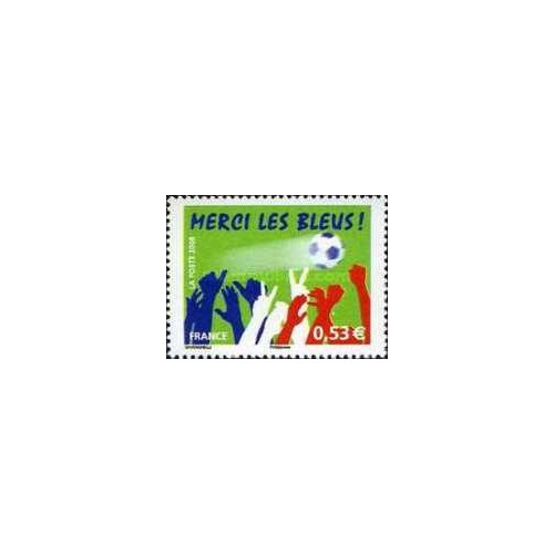 1 عدد تمبر تشکر "Les Bleus" - فرانسه 2006 1 عدد تمبر تشکر "Les Bleus" - فرانسه 2006
