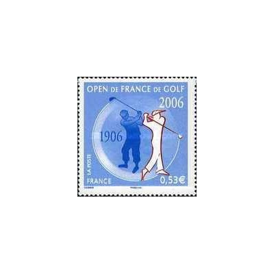 1 عدد  تمبر صدمین سالگرد مسابقات آزاد گلف فرانسه - فرانسه 2006