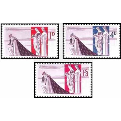 3 عدد تمبر کریسمس - مالت 1965   