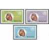 3 عدد تمبر کمپین بین المللی قلب - مالت 1972     