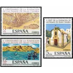 3 عدد تمبر پنجاهمین سالگرد لاس پالماس جزایرقناری - اسپانیا 1978
