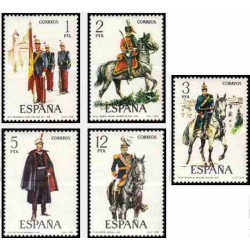 5 عدد تمبر یونیفورمهای نظامی - اسپانیا 1978