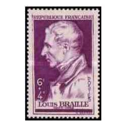 1 عدد تمبر لوئیز بریل - مخترع خط بریل - فرانسه 1948
