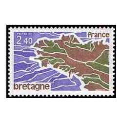 1 عدد تمبر نواحی فزانسه ، برتن - فرانسه 1977