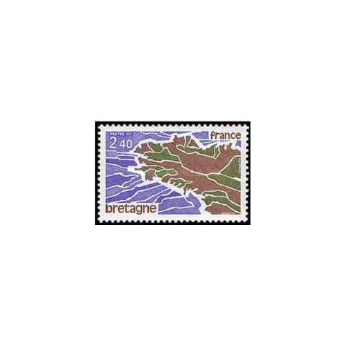 1 عدد تمبر نواحی فزانسه ، برتن - فرانسه 1977