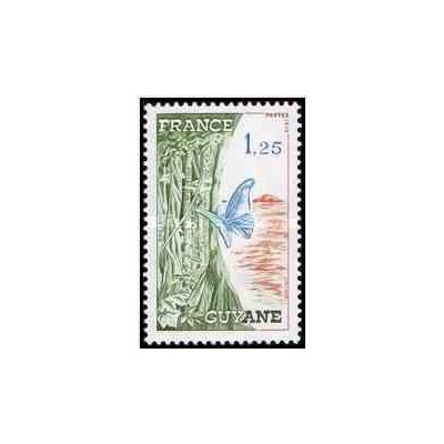 1 عدد تمبر نواحی فرانسه ، گویان - فرانسه 1976