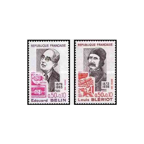 2 عدد تمبر افراد مشهور فرانسه -بلین ،بلریتو - فرانسه 1972    