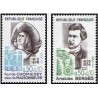 2 عدد تمبر افراد مشهور فرانسه - فرانسه 1972