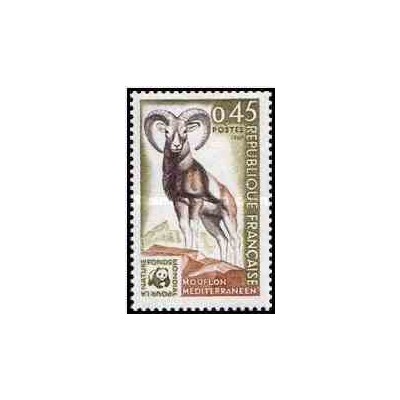 1 عدد تمبر حفاظت از طبیعت - فرانسه 1969    