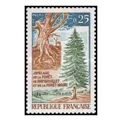 1 عدد تمبر اتصال جنگلهای سیاه و رامبویه - فرانسه 1968