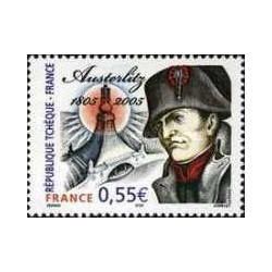 1 عدد  تمبر دویستمین سالگرد نبرد در آسترلیتز - تمبر مشترک با جمهوری چک - فرانسه 2005