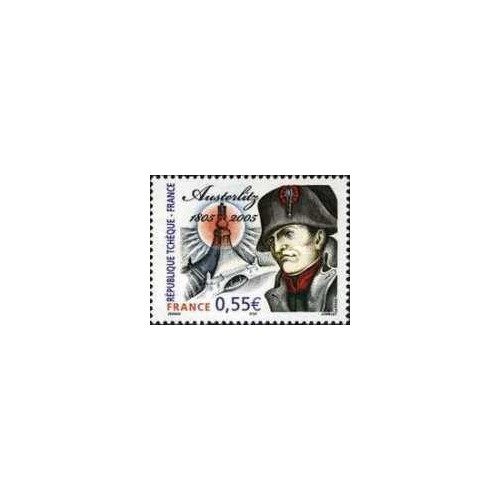 1 عدد  تمبر دویستمین سالگرد نبرد در آسترلیتز - تمبر مشترک با جمهوری چک - فرانسه 2005