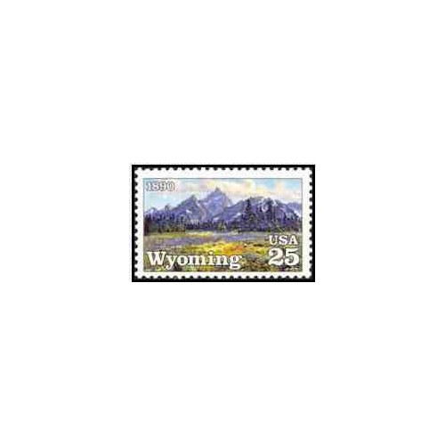 1 عدد تمبر صدمین سالگرد ایالت وایومینگ- آمریکا 1990   