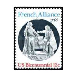 1 عدد تمبر اتحاد فرانسه - آمریکا 1978     