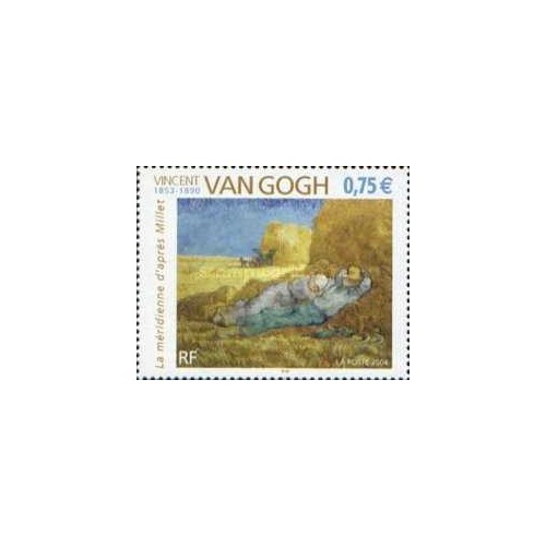 1 عدد  تمبر نقاشی ون گوگ - فرانسه 2004