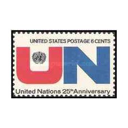 1 عدد تمبر سازمان ملل - آمریکا 1970      