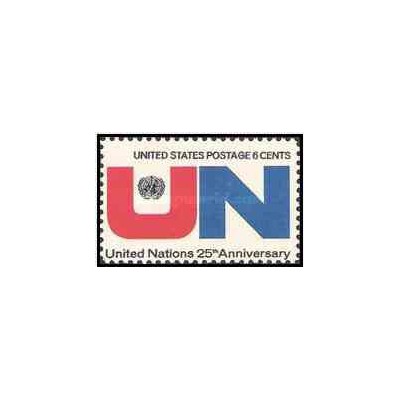 1 عدد تمبر سازمان ملل - آمریکا 1970      