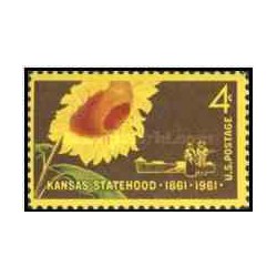 1عدد تمبر تاسیس ایالت کانزانس - آمریکا 1961