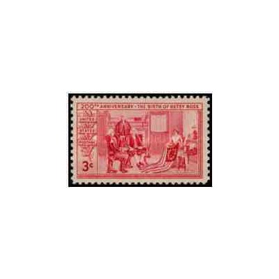 1 عدد تمبر 200مین سالگرد تولد بتسی راس-نخستین طراح پرچم آمریکا -1932-1960 - آمریکا 1952
