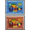 2 عدد تمبر برنامه مسکن و مرتبط با انجمن های اجتماعی - نیویورک ، سازمان ملل 1962