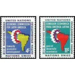 2 عدد تمبر کمیسیون اقتصادی برای آمریکای لاتین - نیویورک ، سازمان ملل 1961