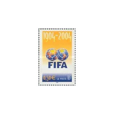 1 عدد  تمبر صدمین سالگرد فیفا - فرانسه 2004