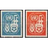2 عدد تمبر کمیسون اقتصادی سازمان ملل برای اروپا - نیویورک ، سازمان ملل 1959