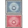 2 عدد تمبر نیروهای اضطراری سازمان ملل - نیویورک ، سازمان ملل 1957